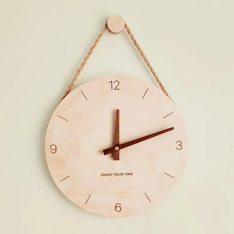 Birch Wood Wall Clock - Silent Minimalist Natural Wood Design