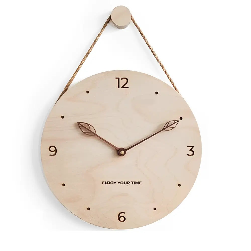 Birch Wood Wall Clock - Silent Minimalist Natural Wood Design