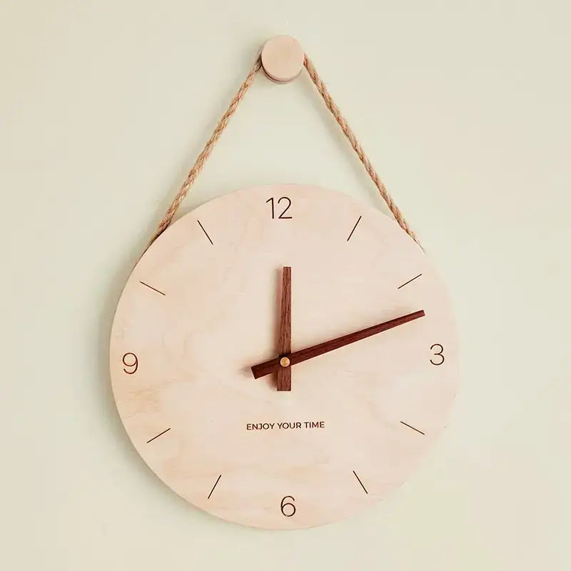 Birch Wooden Wall Clock - Style naturel / 25 cm - wall clock
