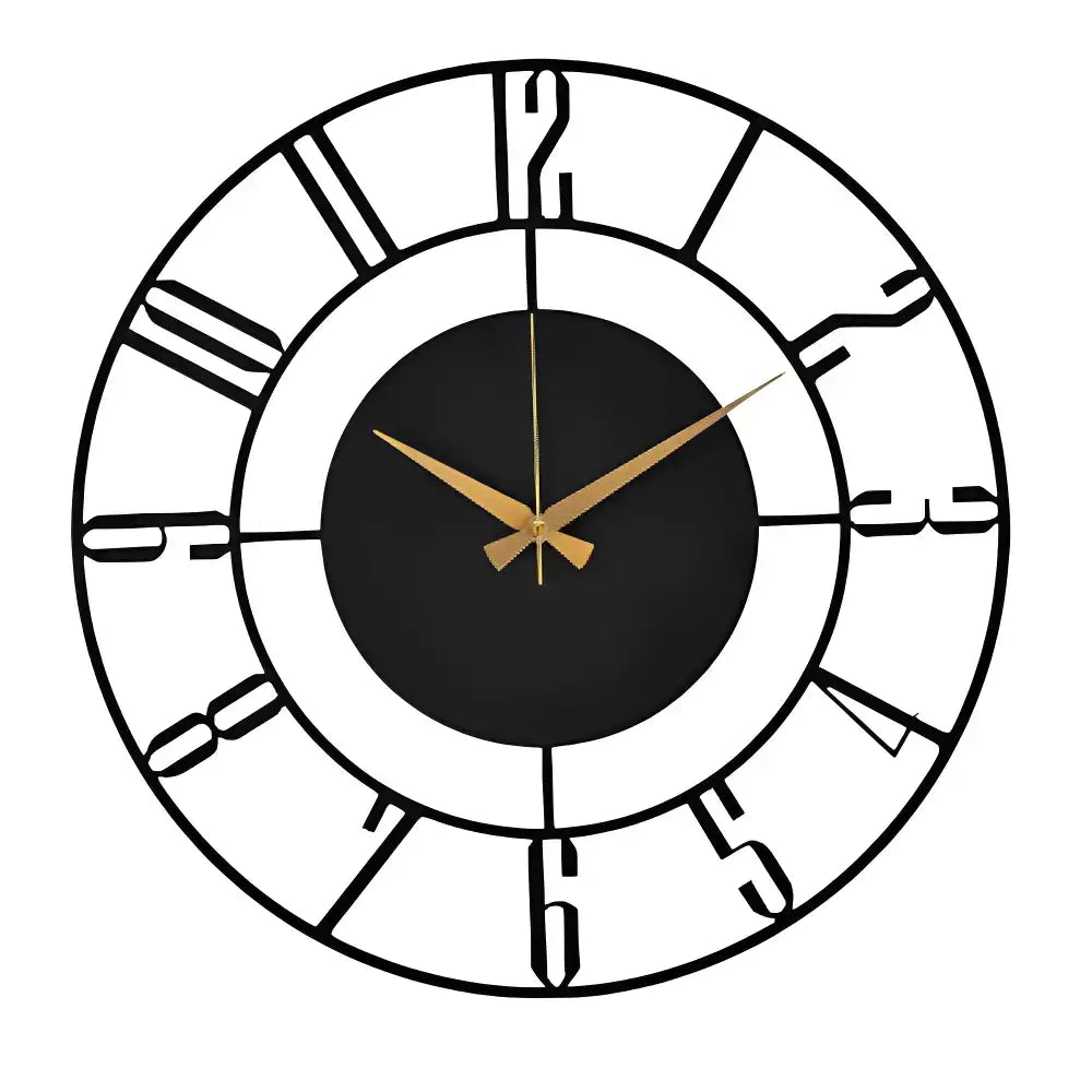 Black Modern Metal Wall Clock - wall clock