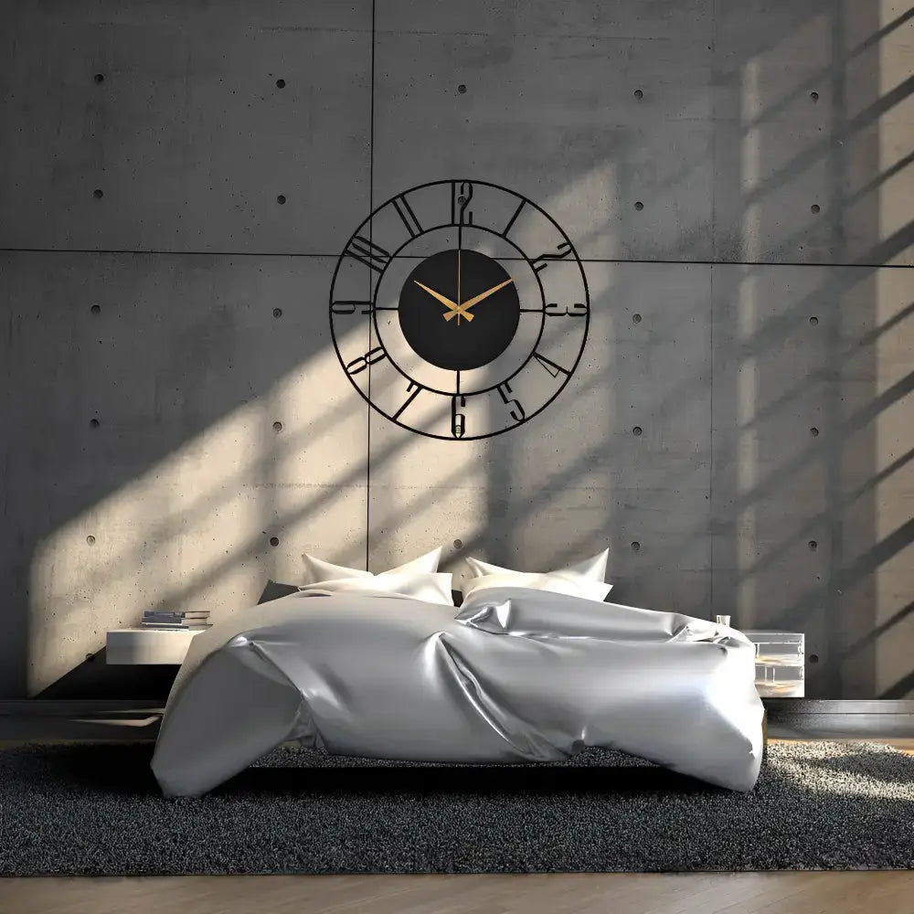 Black Modern Metal Wall Clock - wall clock