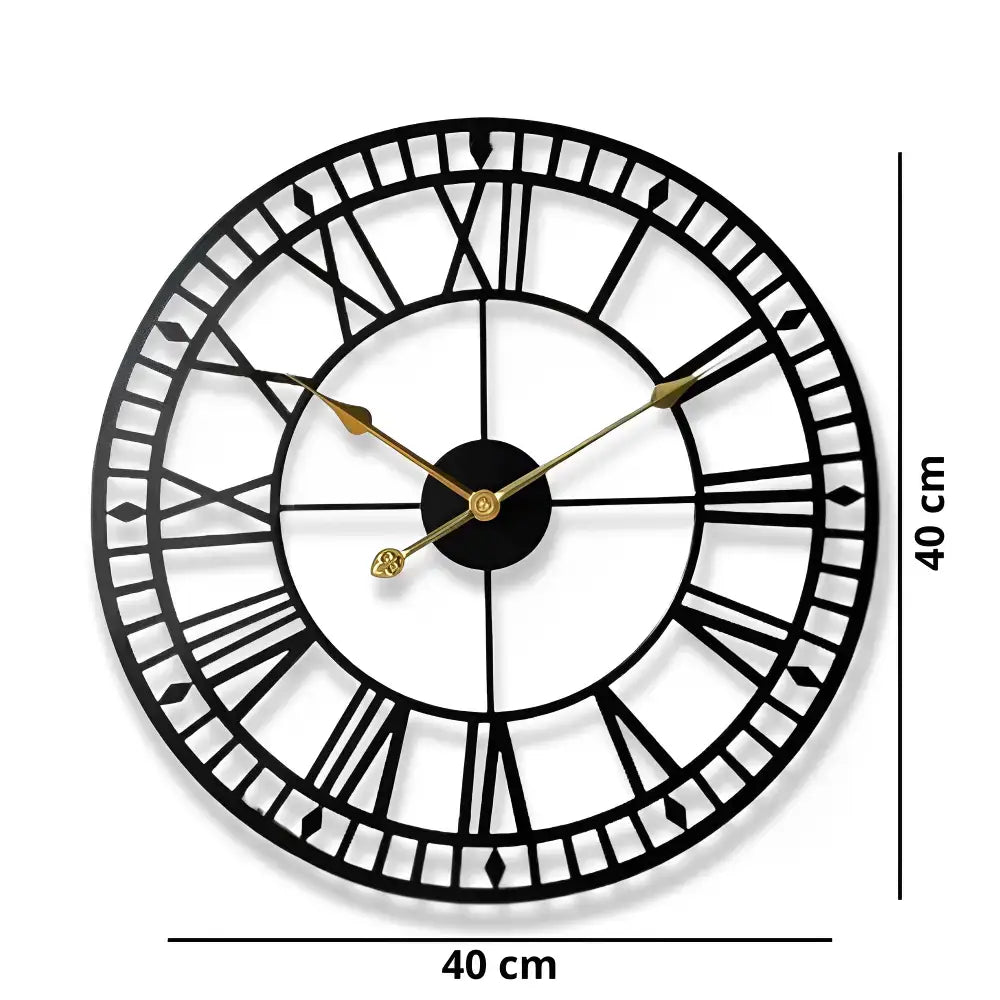 Black Roman Numeral Wall Clock - wall clock