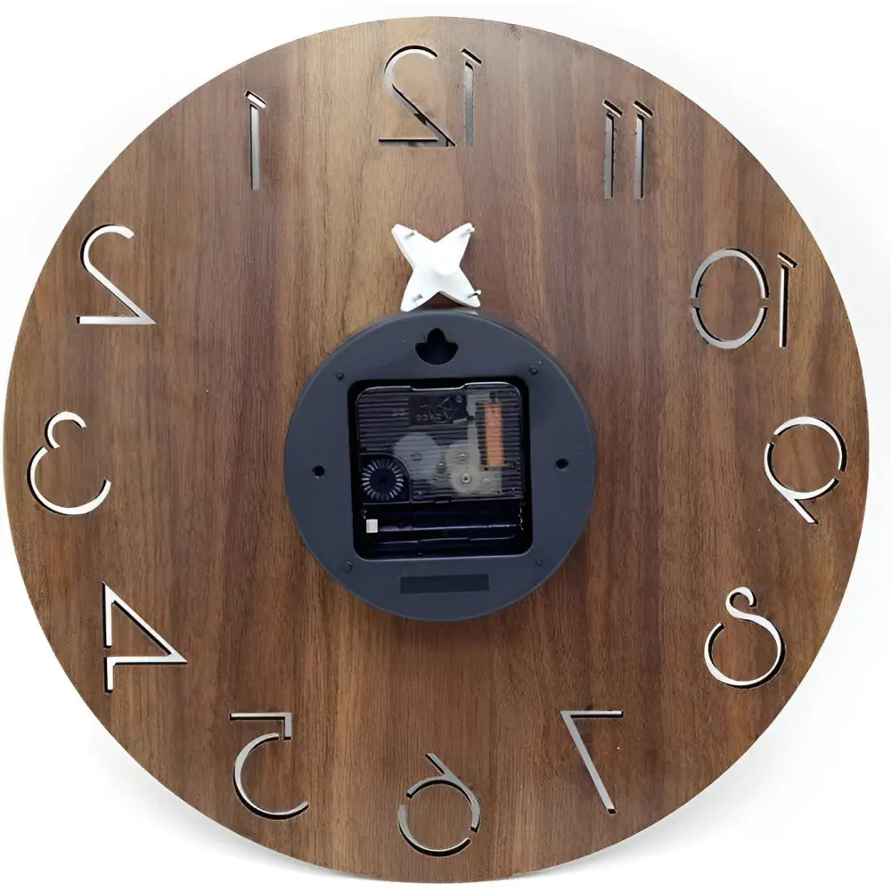 Classic wooden wall clock styled in modern bedroom decor