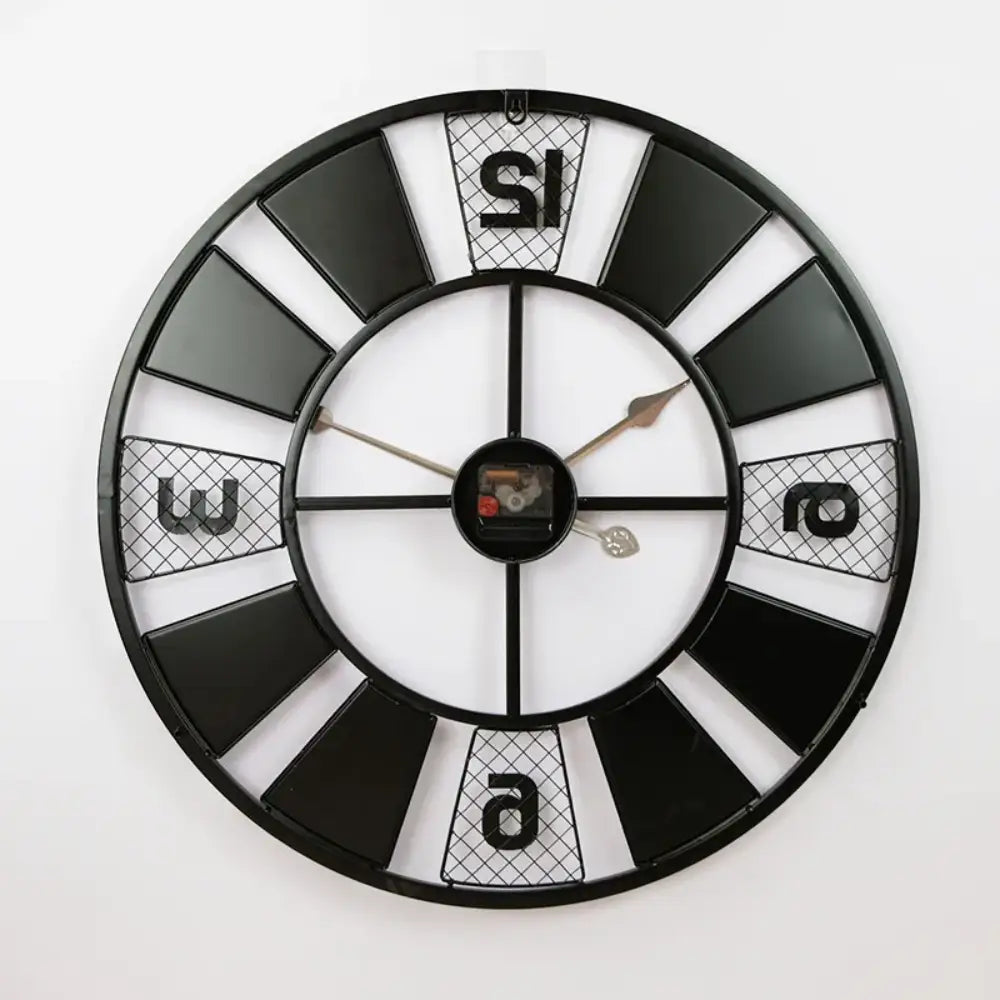 Retro circular wall clock with decorative metal frame - detail shot