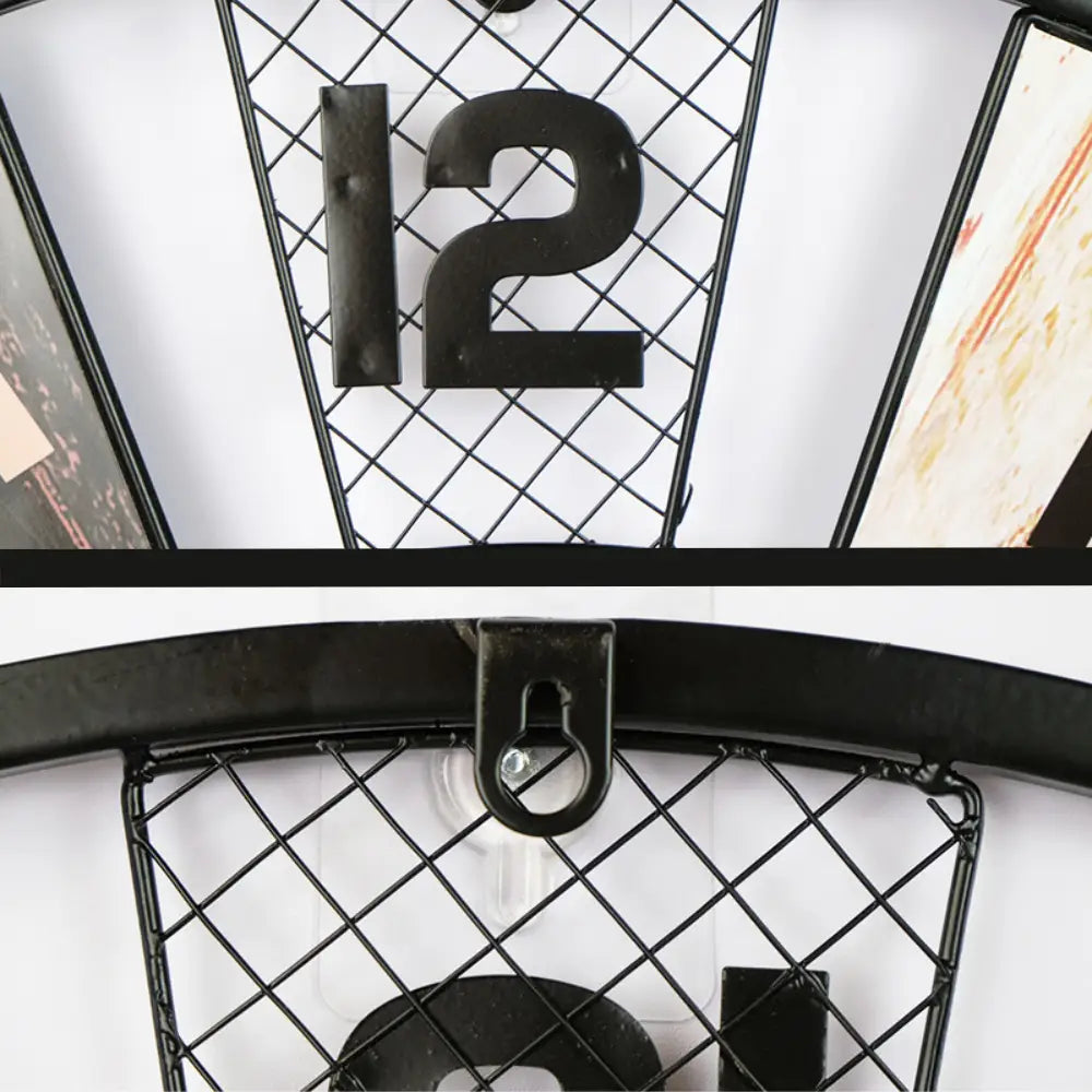 Colorful Industrial Wall Clock - Retro Circular Metal Design
