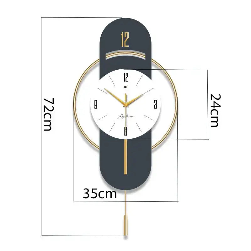 Contemporary Design Wall Clock - 72 x 35 cm - wall clock