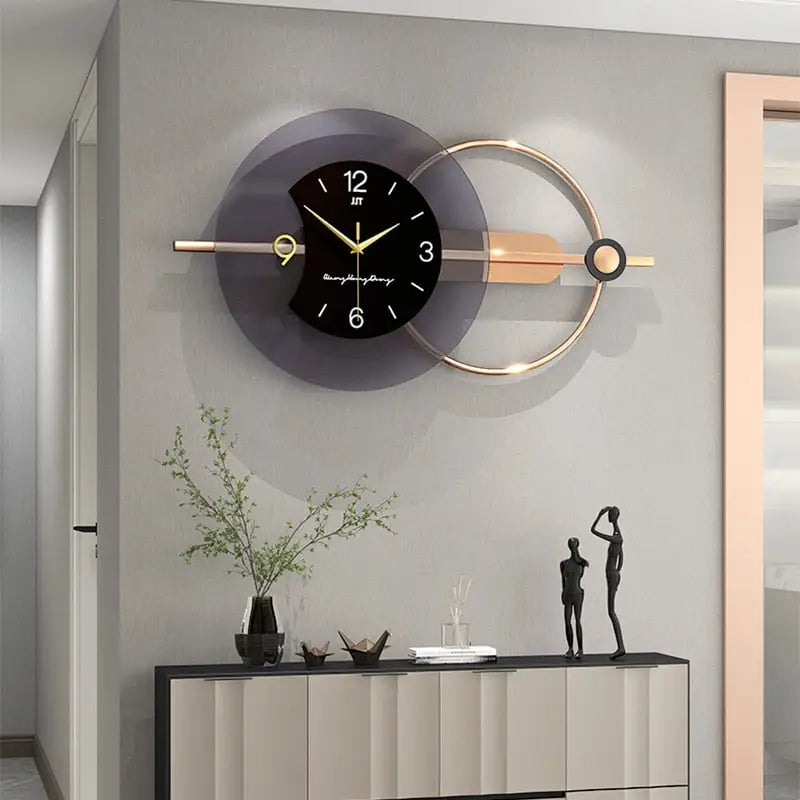 Side view showing 15 mm metal casing of the contemporary design wall clock