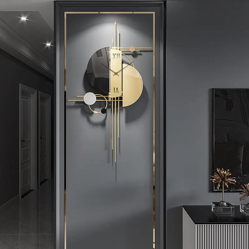Side profile of 9 mm thick metal wall clock showing slim contemporary design