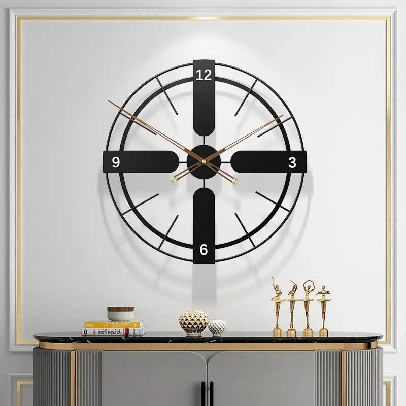 70 cm cross design wall clock in a modern bedroom setting