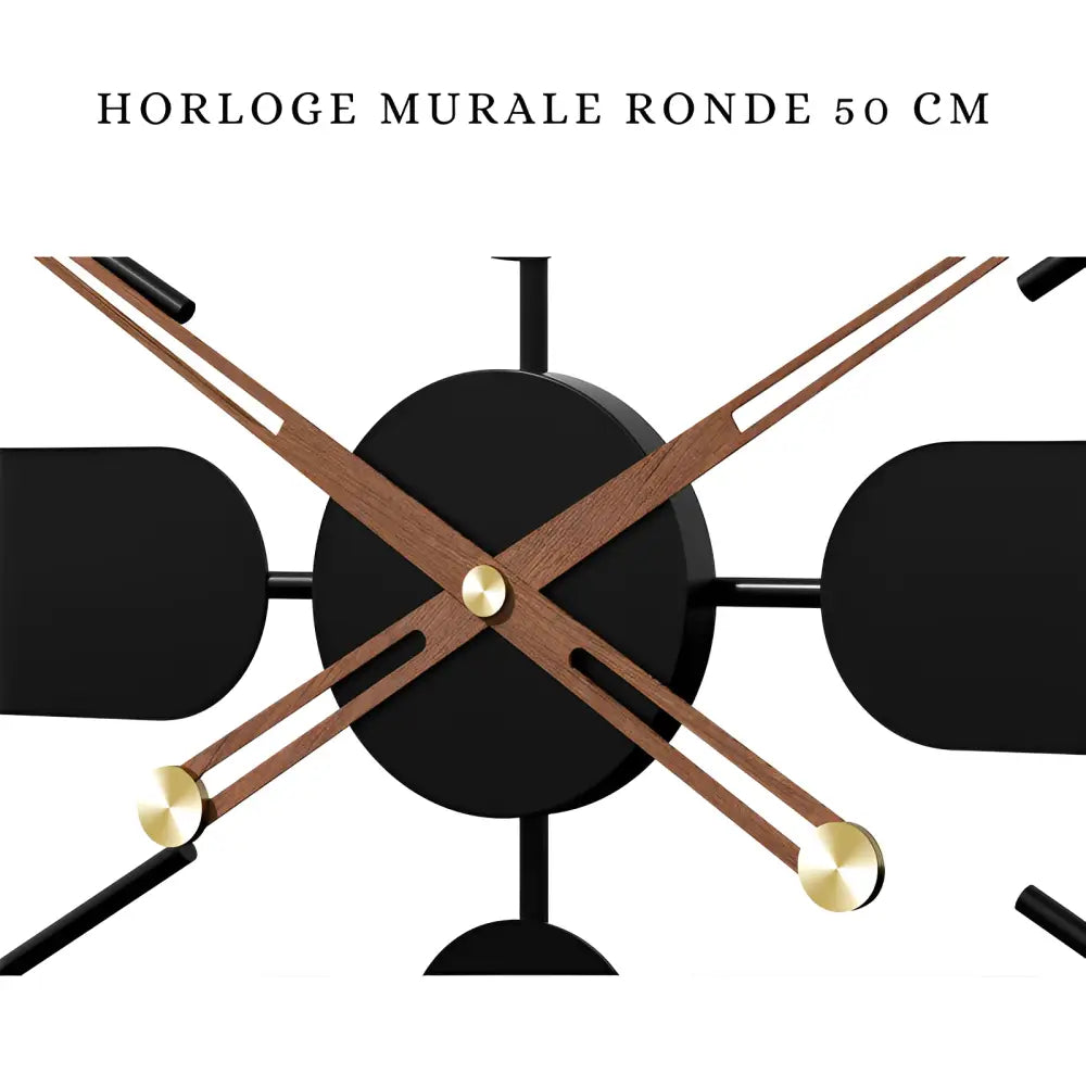 Cross Design Round Metal Wall Clock - 70 cm