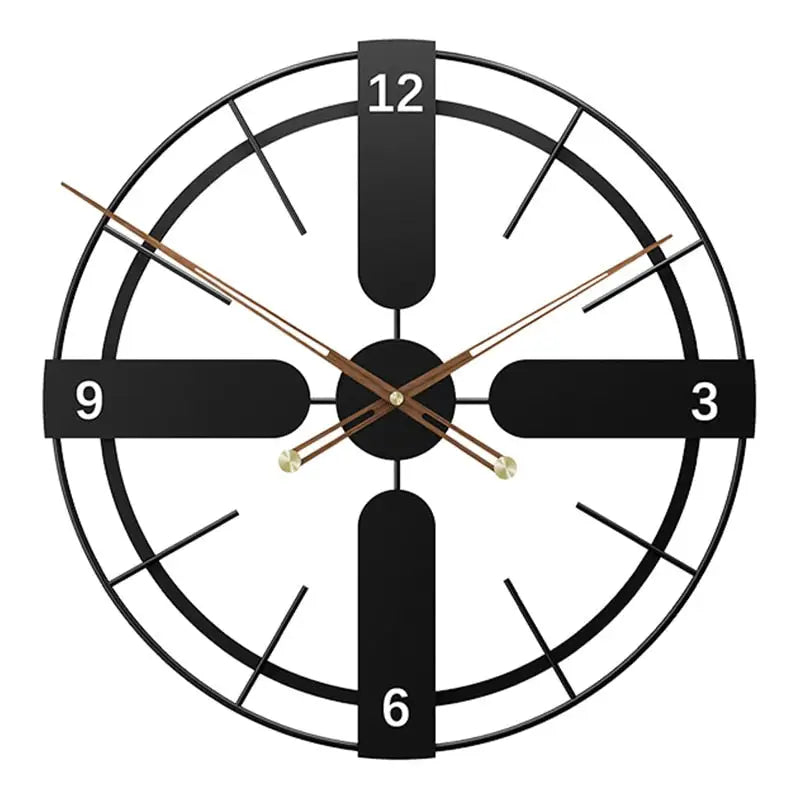 Cross Design Round Metal Wall Clock - 70 cm