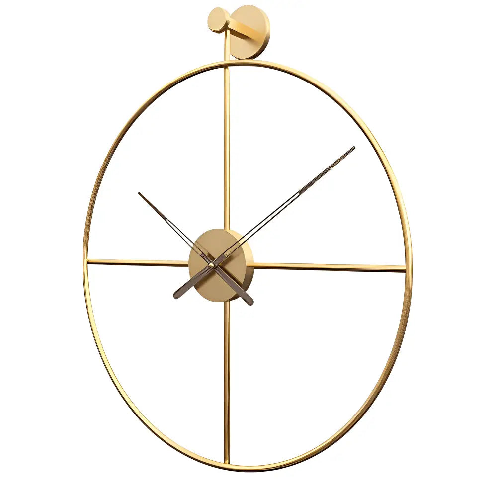 Crossed Circle Design Metal Wall Clock - 50 cm