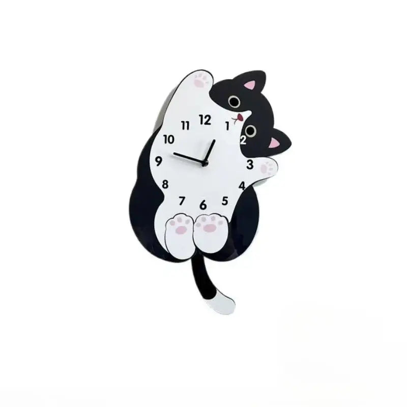 Cute Cat Swing Tail Wall Clock