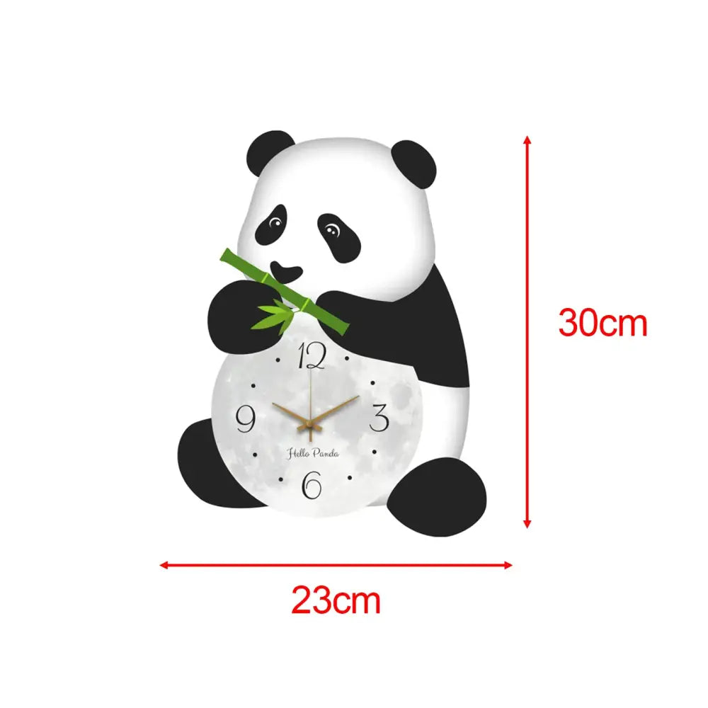 Cute Panda Wall Clock - Black White