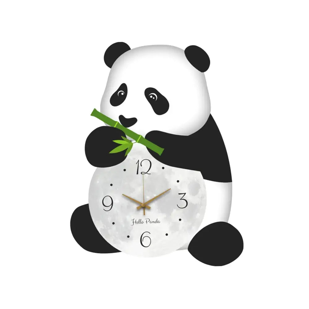 Cute Panda Wall Clock - Black White