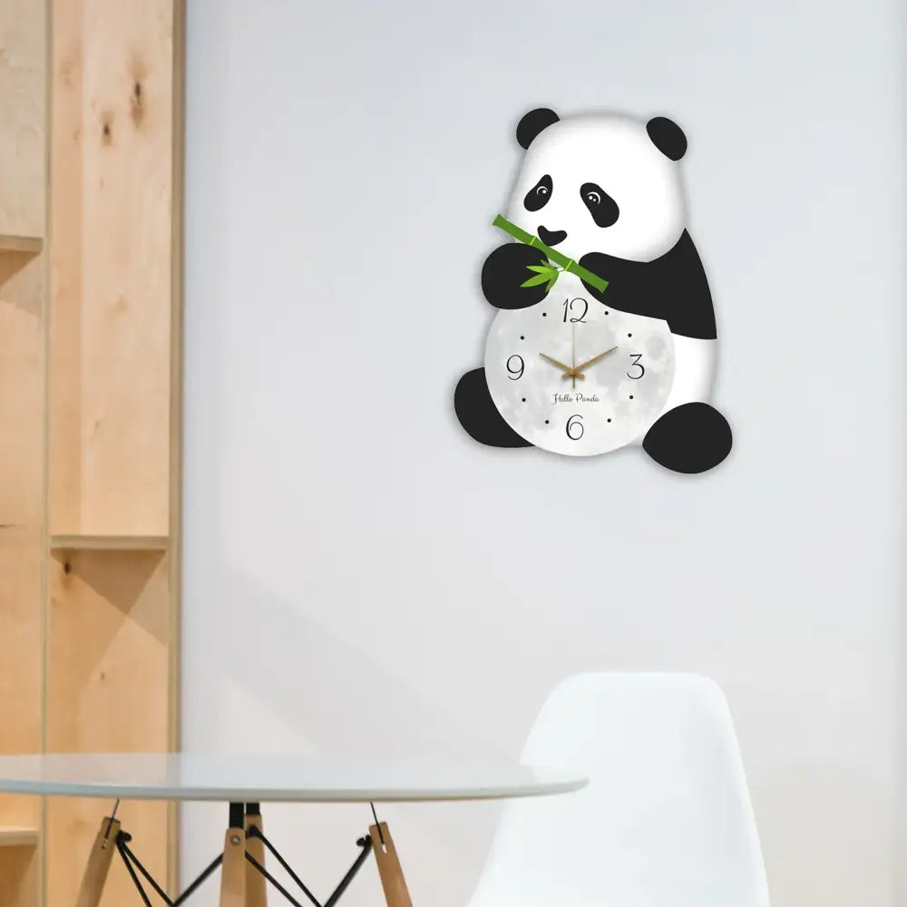 Cute Panda Wall Clock - Black White