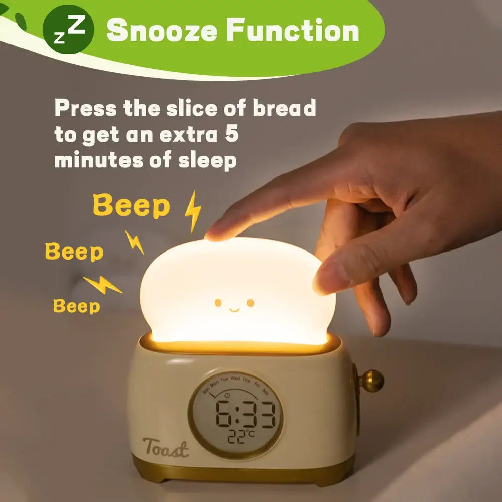 Cute Toast Alarm Clock - wall clock