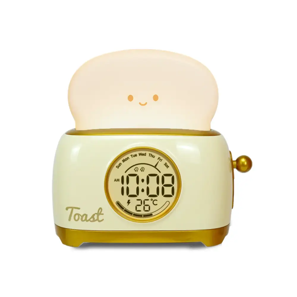 Cute Toast Alarm Clock - wall clock