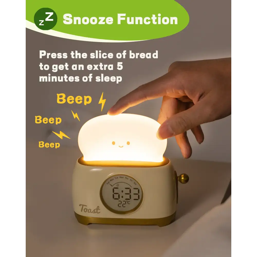 Cute Toast Alarm Clock - wall clock