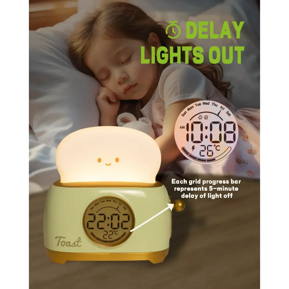 Cute Toast Alarm Clock - wall clock