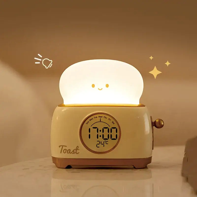 Cute Toast Alarm Clock - wall clock