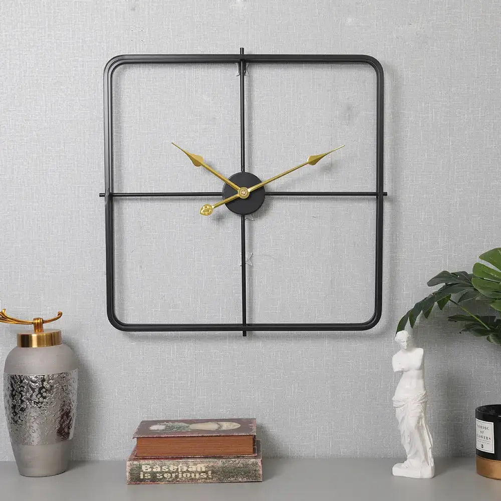 Design Square Wall Clock - Noir et Or - wall clock