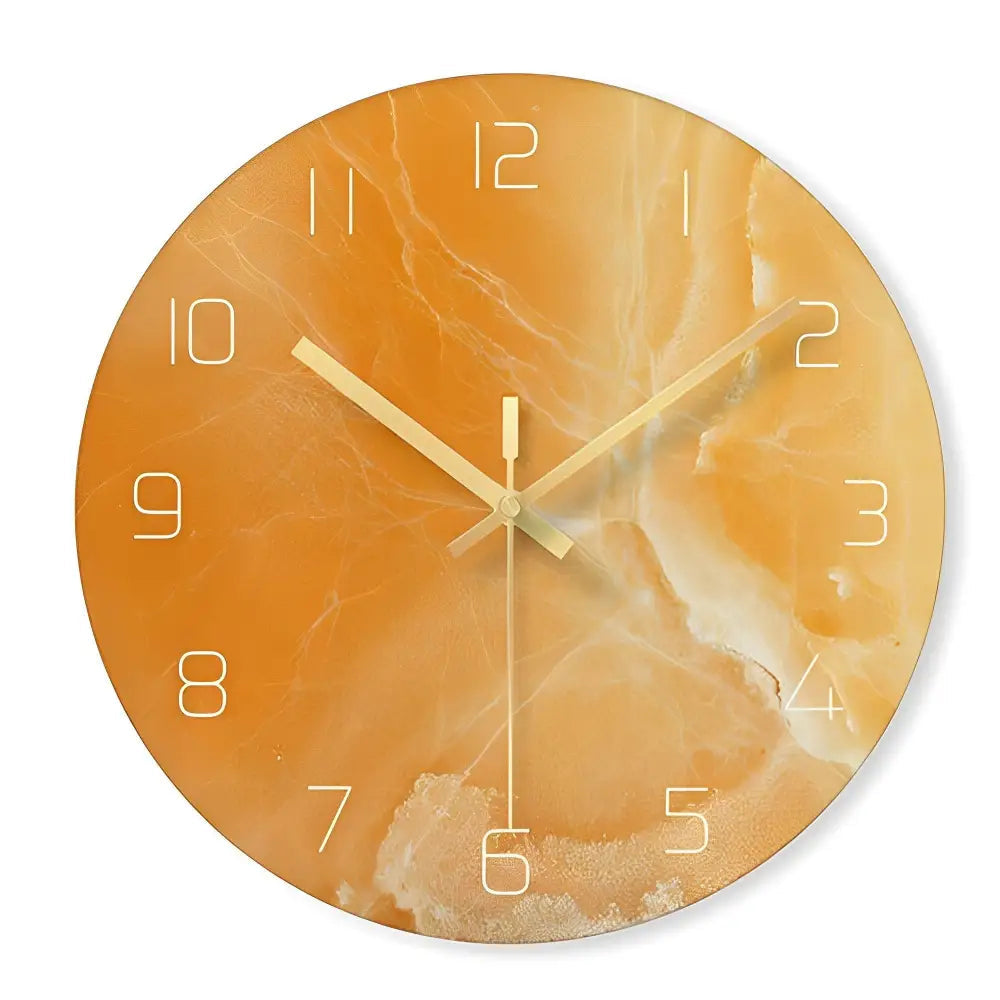 Designer Glass Wall Clock - Silent Quartz, 12 in, European Style