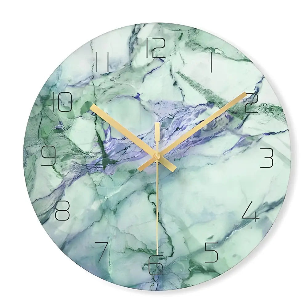 Designer Glass Wall Clock - Silent Quartz, 12 in, European Style