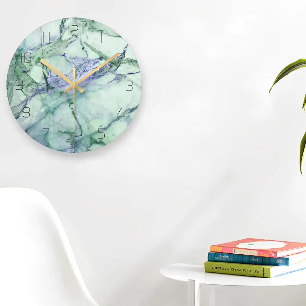 Designer Glass Wall Clock - Silent Quartz, 12 in, European Style