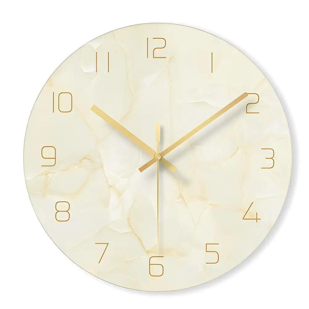 Designer Glass Wall Clock - Silent Quartz, 12 in, European Style