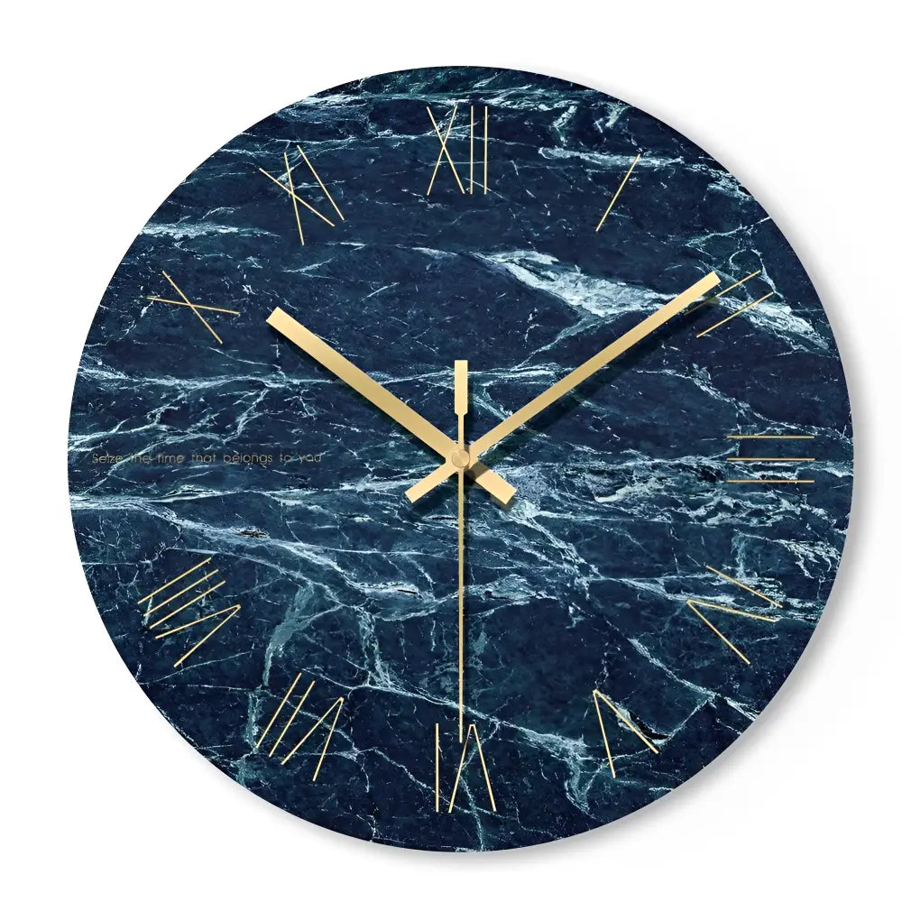 Designer Glass Wall Clock - Silent Quartz, 12 in, European Style