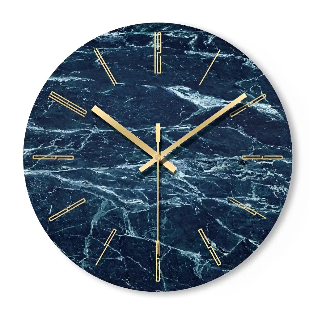 Designer Glass Wall Clock - Silent Quartz, 12 in, European Style