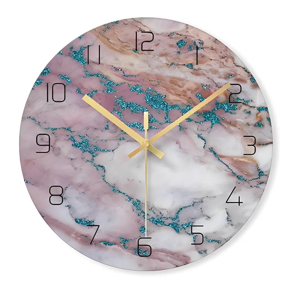 Designer Glass Wall Clock - Silent Quartz, 12 in, European Style
