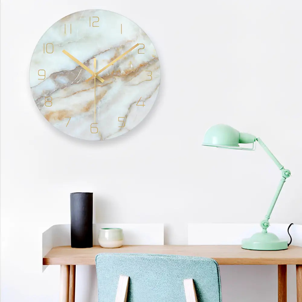 Designer Glass Wall Clock - Silent Quartz, 12 in, European Style
