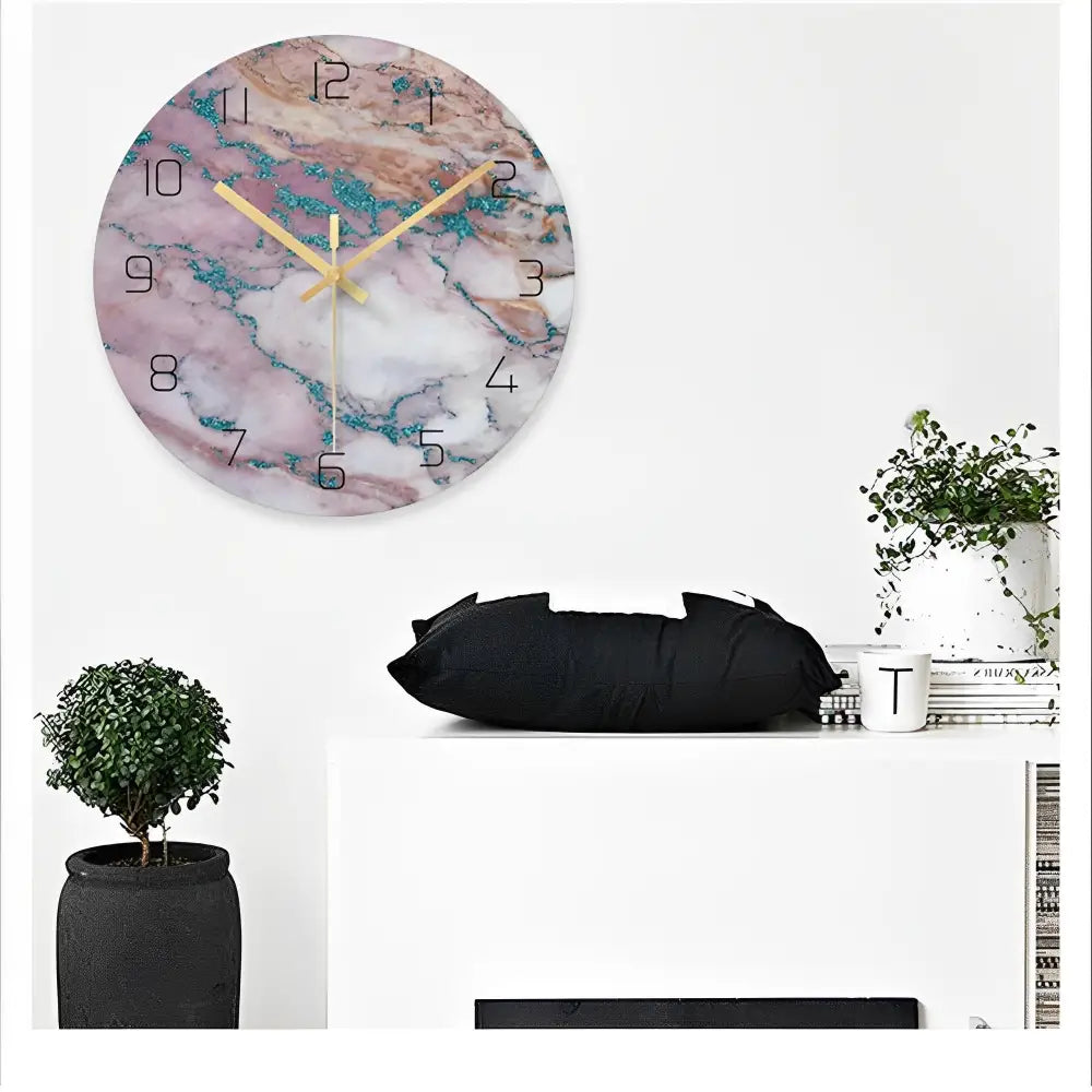 Designer Glass Wall Clock - Silent Quartz, 12 in, European Style