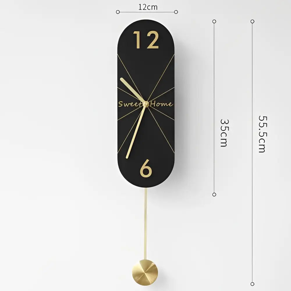Designer Pendulum Wall Clock - Marble Pattern Acrylic