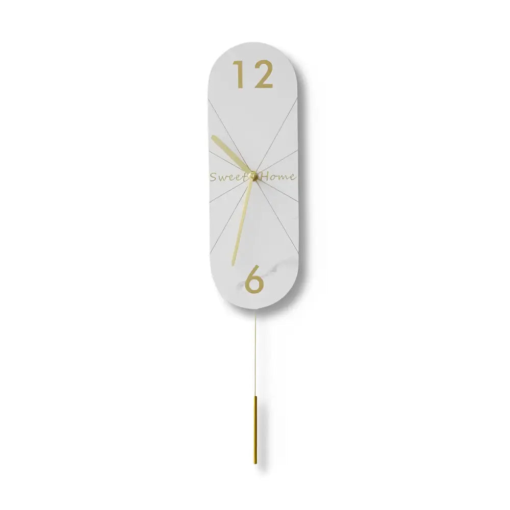 Designer Pendulum Wall Clock - Marble Pattern Acrylic