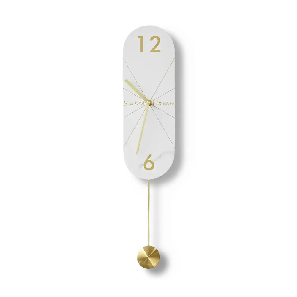 Designer Pendulum Wall Clock - Marble Pattern Acrylic