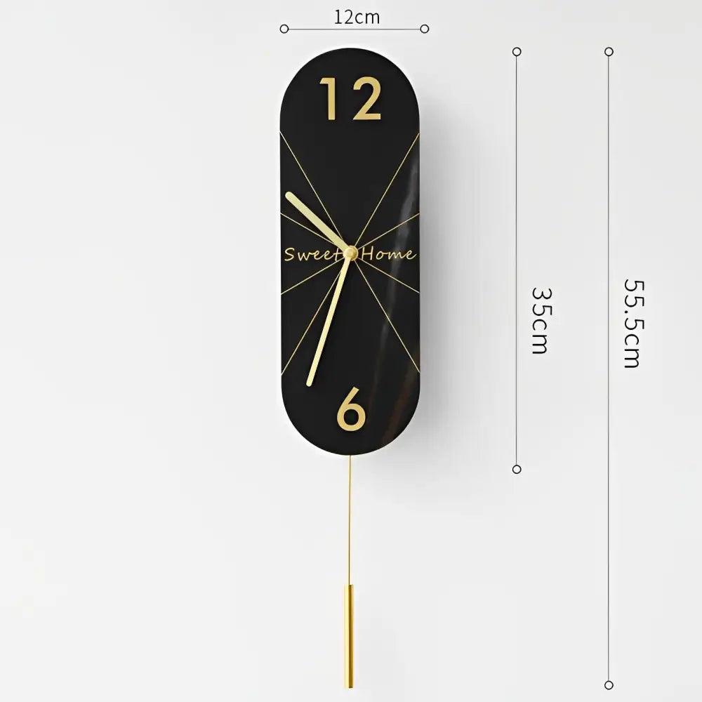 Designer Pendulum Wall Clock - Marble Pattern Acrylic