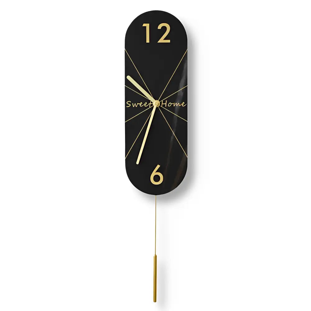 Designer Pendulum Wall Clock - Marble Pattern Acrylic