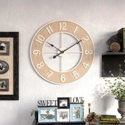 Designer wall clock in light wood - wall clock