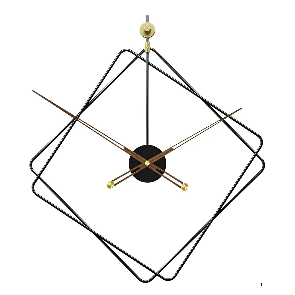 Diamond Shape Metal Wall Clock - Silent Quartz Movement