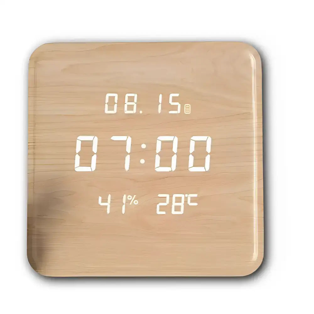 Digital Wooden Wall Clock - wall clock