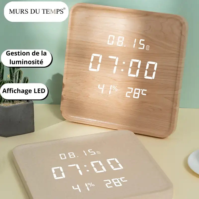 Digital Wooden Wall Clock - wall clock