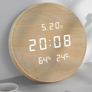 Digital Wooden Wall Clock - bois (rond) - wall clock
