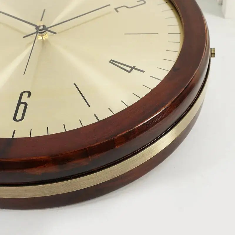 Vintage wall clock mounted in a modern living room setting