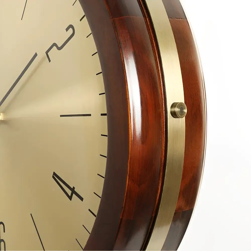 Double-Sided Vintage Wall Clock - Solid Wood, Silent Quartz