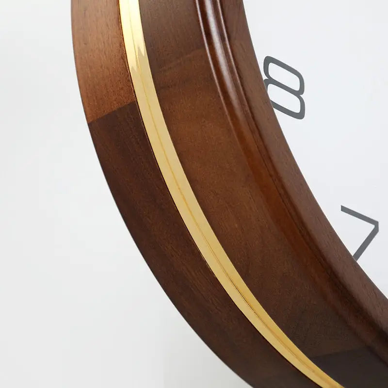 Double-Sided Wall Clock - Silent Sweep, Wood & Glass Mirror