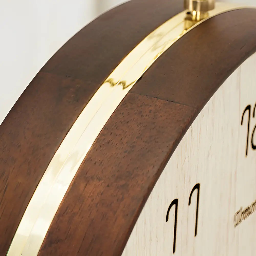 Double-Sided Wooden Wall Clock - Silent Two-Face Design