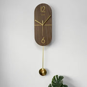 Elegant Walnut Wood Pendulum Clock - wall clock